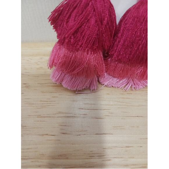 Gradient Colored Tassel Earrings In Pink - Picture 2 of 5